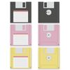 Panorama Pack De 12 Posavasos Vinílicos Disquetes Retro 10x10cm - Posavasos Originales - Protección Para Mesas Y Superficies - Impermeable, Fácil De Limpiar Y Antideslizante