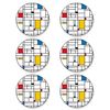 Panorama Pack De 12 Posavasos Vinílicos Mondrian 10x10cm - Posavasos Originales - Protección Para Mesas Y Superficies - Impermeable, Fácil De Limpiar Y Antideslizante