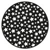 Alfombra Vinílica Redonda Negro 190x190cm Infantil Estrellas