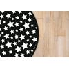 Alfombra Vinílica Redonda Negro 190x190cm Infantil Estrellas