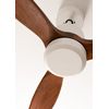 Ventilador De Techo 40w Silencioso Ø132 Cm, Blanco- Madera Oscura- Sin Luz- Mando A Distancia, Create - Windstylance Dc