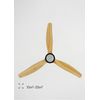 Ventilador De Techo 40w Silencioso Ø132 Cm, Negro- Madera Natural- Con Luz- Mando A Distancia, Create - Windstylance Dc