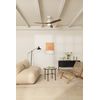 Ventilador De Techo 40w Silencioso Ø132 Cm, Blanco- Madera Oscura- Con Luz- Mando A Distancia, Create - Windstylance Dc