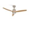 Ventilador De Techo 40w Silencioso Ø132 Cm, Níquel- Madera Natural- Con Luz- Mando A Distancia, Create - Windstylance Dc