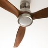 Ventilador De Techo 40w Silencioso Ø132 Cm, Níquel- Madera Oscura- Con Luz- Mando A Distancia, Create - Windstylance Dc