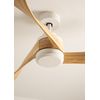 Ventilador De Techo 40w Silencioso Ø132 Cm, Blanco- Madera Natural- Sin Luz- Wifi + Mando A Distancia, Create - Windlight Curve Dc