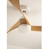 Ventilador De Techo 40w Silencioso Ø132 Cm, Blanco- Madera Natural- Con Luz- Wifi + Mando A Distancia, Create - Windlight Curve Dc