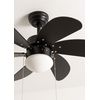 Ventilador De Techo 53w Silencioso Ø86 Cm, Negro- Negro- Con Luz- Mando A Distancia, Create - Windlight Easy