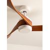 Ventilador De Techo 40w Silencioso Ø132 Cm, Blanco- Madera Oscura- Sin Luz- Mando A Distancia, Create - Windlight Curve Dc