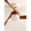 Ventilador De Techo 40w Silencioso Ø132 Cm, Blanco- Madera Oscura- Con Luz- Mando A Distancia, Create - Windlight Curve Dc