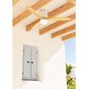 Ventilador De Techo Para Exteriores 40w Ø132 Cm, Blanco- Madera Natural- Con Luz- Mando A Distancia, Create - Windcalm Patio Dc