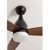 Ventilador De Techo 40w Silencioso Ø112 Cm, Negro- Madera Oscura- Con Luz- Mando A Distancia, Create - Windlight Helix Dc