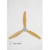 Ventilador De Techo 40w Silencioso Ø132 Cm, Blanco- Madera Natural- Con Luz- Controlador De Pared + Mando, Create - Windstylance Dc