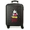 Maleta De Cabina Mickey Letras Rígida Negra 55cm