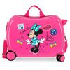 Maleta Infantil 2 Ruedas Multidireccionales Enjoy Minnie Hi Love Fucsia