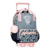 Mochila Preescolar 27cm Mickey Denim Con Carro