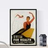 Poster Vintage. Cartel Vintage Camapaña Sobre Natación. Swim For Healt