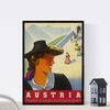 Poster Vintage. Cartel Vintage De Montañas Europeas. Viaje Por Austria