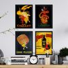 Poster Vintage.poster Con Anuncios Antiguos. Cuatro Carteles Vintag