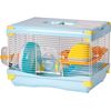 Jaula Hamster Casa Roedores Plataforma Rueda Ejercicio Comedero Bebedero Casera 36x27x25cm Azul