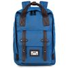 Mochila Casual De Hombre Grande. Lona Y Cuero Pu Polipiel 305536 Azul