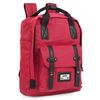 Mochila Casual De Hombre Grande. Lona Y Cuero Pu Polipiel 305536 Rojo