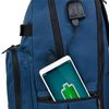 Mochila De Hombre Para Portátil Casual Pequeño. Usb Jack Auriculares. Nylon 305437 Marino