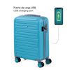 Maleta Cabina Puerto Usb Abs Trolley 55cm 4 Ruedas Dobles  Candado Tsa 175050 Turquesa