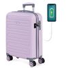 Maleta Cabina Puerto Usb Abs Trolley 55cm 4 Ruedas Dobles  Candado Tsa 175050 Rosa