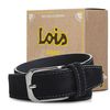 Cinturon En Cuero Terciopelado Lois  49701 Negro 95