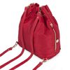 Mochila Bolso Bandolera Para Mujer Convertible De Nylon Cierre Cordón 307674 Rojo