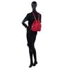 Mochila Bolso Bandolera Para Mujer Convertible De Nylon Cierre Cordón 307674 Rojo