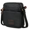 Bolso Bandolera De Hombre De Lona Denim Y Piel 307821 Negro