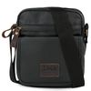 Bolso Bandolera De Hombre De Lona Denim Y Piel 307821 Negro