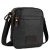 Bolso Bandolera De Hombre Pequeño. Lona Recubierta/piel  307820 Negro