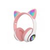 Auriculares Smartek Bluetooth Inalámbricos Oreja De Gato Con Luz Led Rosas