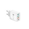 Smartek Cargador 4 Puertos- 3 Xusb Enchufe 3 Puertos Tipo Usb + 1 Puerto Tipo C Carga Rápida 36w