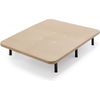 Cama Completa - Base Tapizada Color Beige Con Patas De 26 Cm + Colchón Memory Fresh 3d, 140x190 Cm