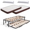 Cama Nido Metálica Reforzada Con 6 Patas + 2 Colchones Viscobrown + 2 Almohadas De Fibra Tacto Pluma, 90x190 Cm