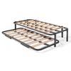 Cama Nido - Somier Superior Con Estructura Reforzada Doble Barra Y 6 Patas + Somier Inferior Con Patas Plegables Y Ruedas, 90x200 Cm