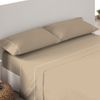 Juego De Sábanas Liso Tela 4 Piezas Icelands Calma Cama 180 Cm Beige