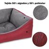 Cama Para Perros, Gatos Y Mascotas, Con Relleno De Fibras, Resistente (mediano, Granate)- Home Mercury