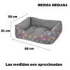 Cama Para Perros, Gatos Y Mascotas, Con Relleno De Fibras, Resistente (mediano, Huellas)- Home Mercury