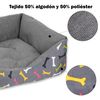 Cama Para Perros, Gatos Y Mascotas, Con Relleno De Fibras, Resistente (mediano,huesos)- Home Mercury