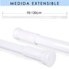 Barra Extensible Ajustable De Aluminio Para Baño, Ropero, Armario. (blanco, 70-120cm)- Home Mercury