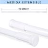 Barra Extensible Ajustable De Aluminio Para Baño, Ropero, Armario. (blanco, 110-200cm)- Home Mercury