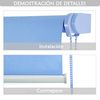 Estor Enrollable Translúcido Liso (150x180 Cm, Azul)