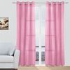 Cortinas Modernas Translucidas 2 Piezas Con Anillos Plateados, 150 X 260 Cm (rosa) - Home Mercury