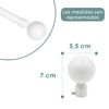 Barra Cortina Forja Universal Extensible, Decorativa (blanco, 70-120cm Bola)-home Mercury