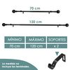 Barra Cortina Forja Universal Extensible, Decorativa (negro, 70-120cm Bola)-home Mercury